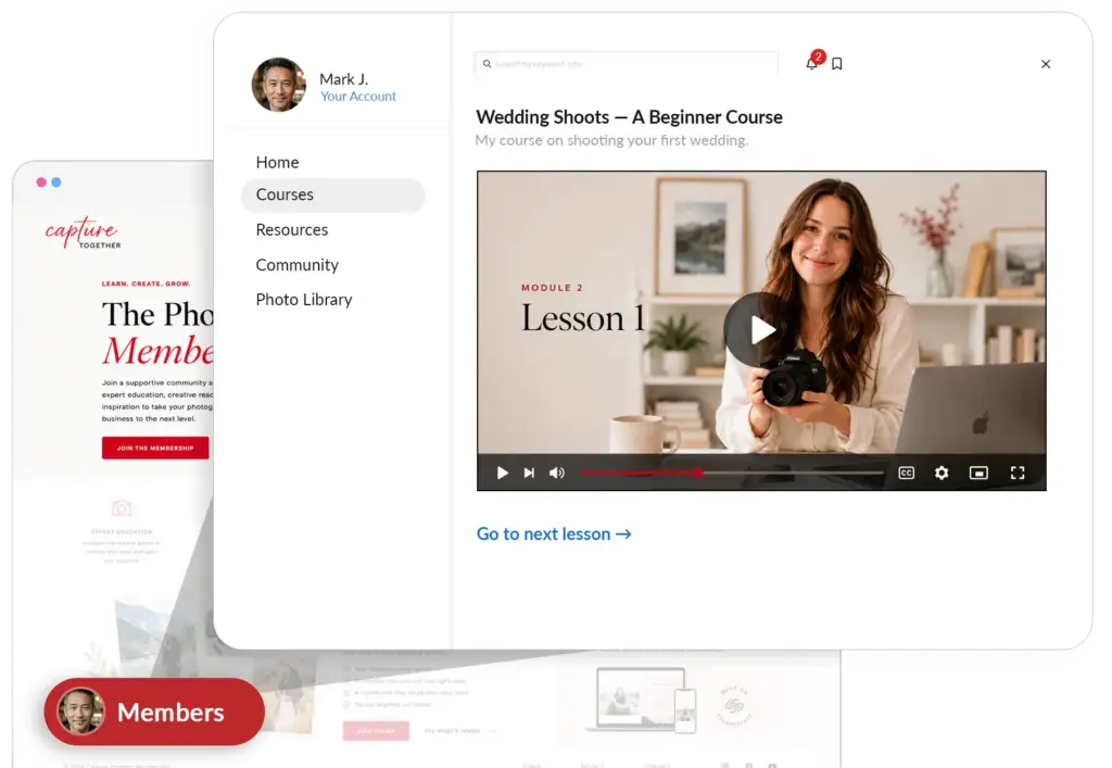 Squarespace course plugin