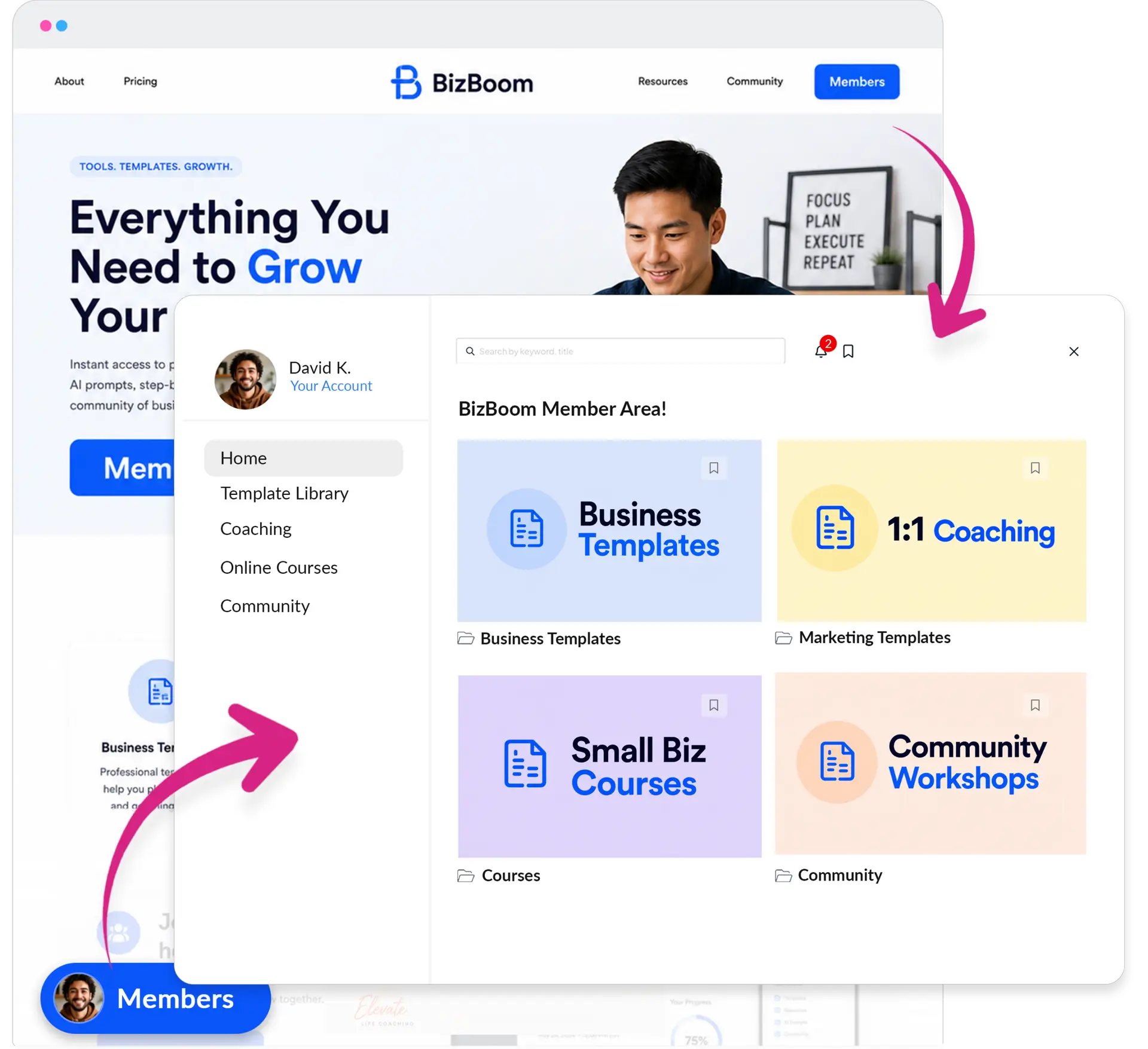Wix membership site hero image