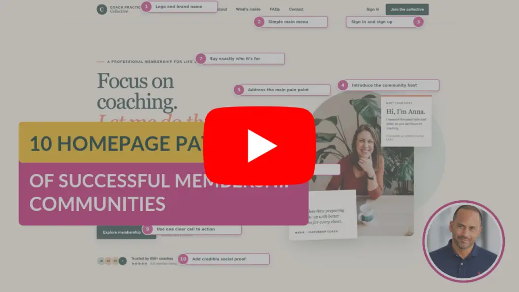 10 Homepage Patterns of Successful Membership Communities
