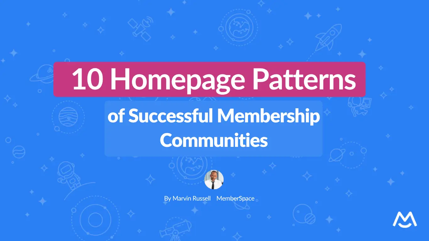 membership community homepage - example